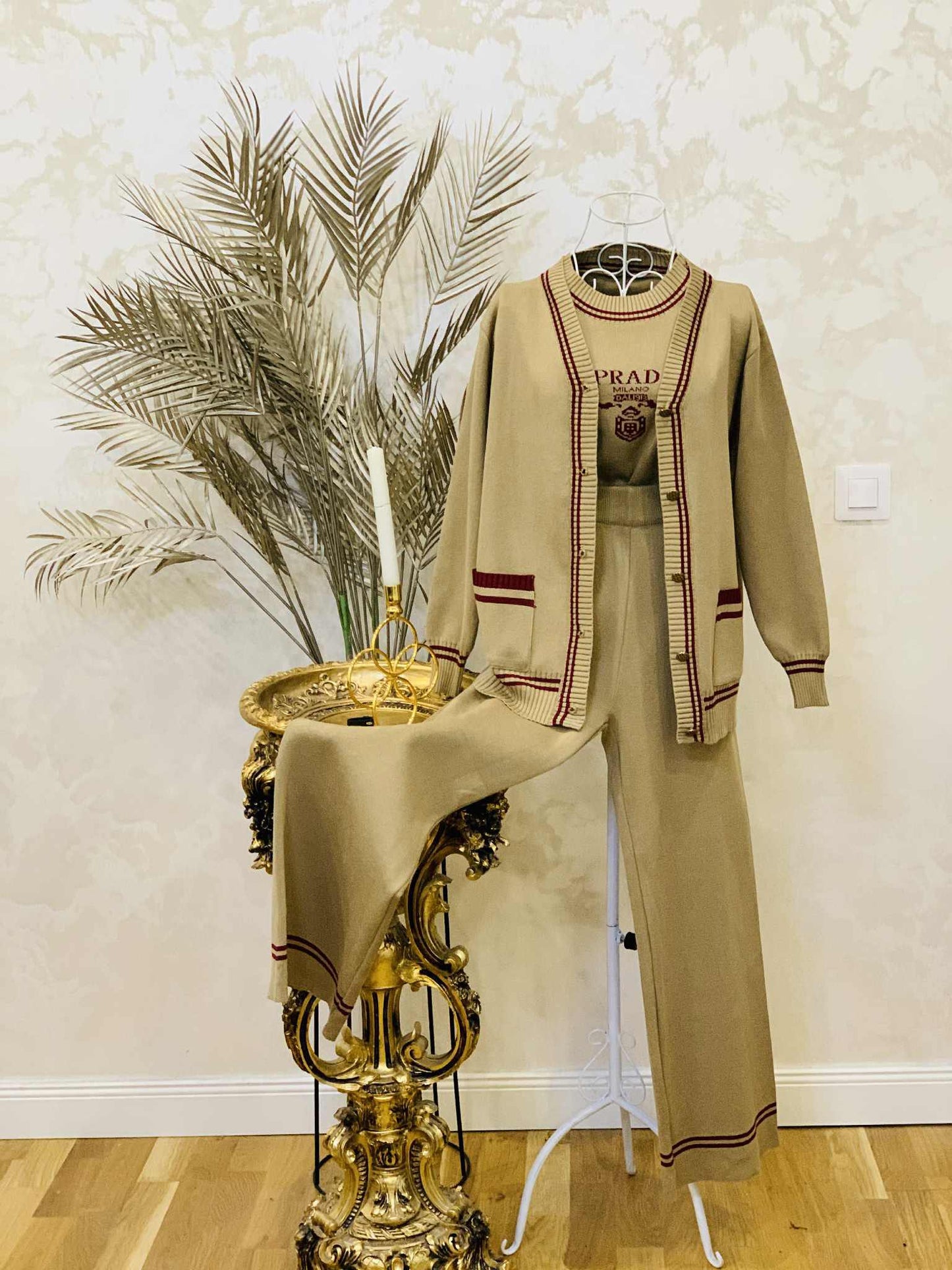 Compleu 3in1 cu pantaloni si cardigan