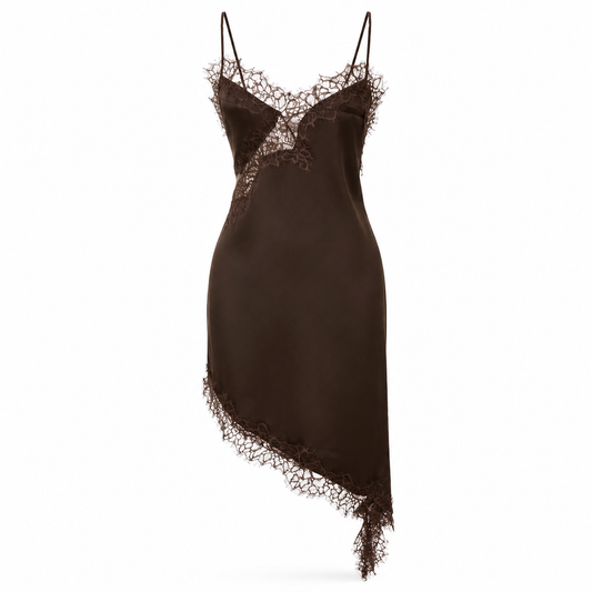 Rochie maro midi cu dantela