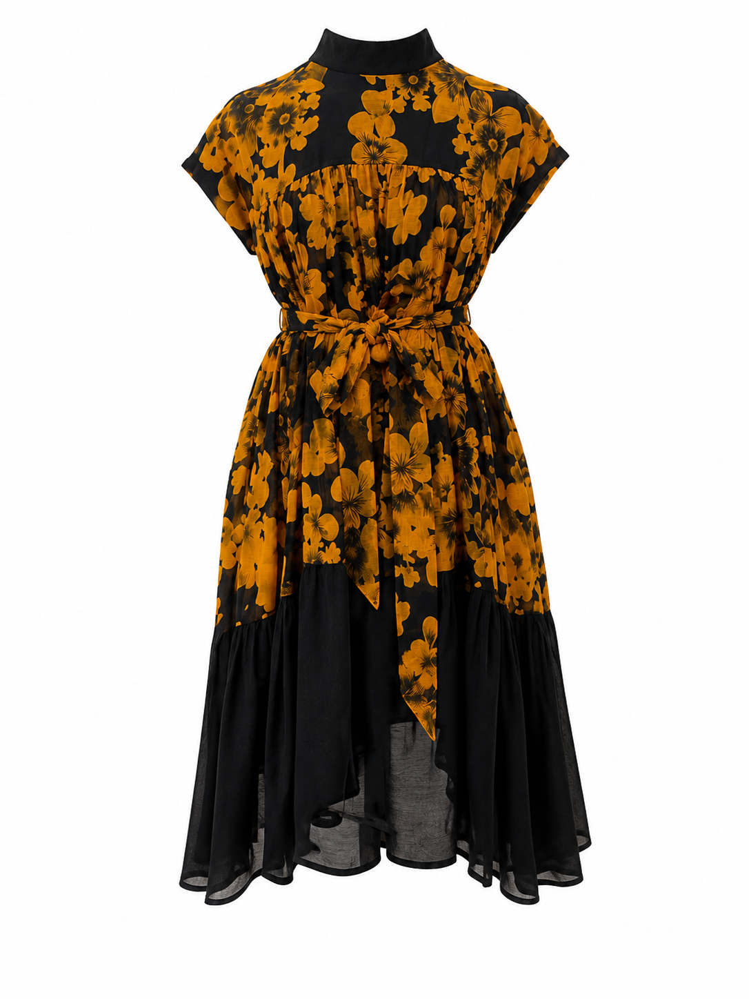 Rochie midi florala din voal
