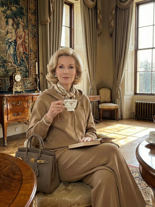 Compleu din lana cu bluza si pantaloni lungi