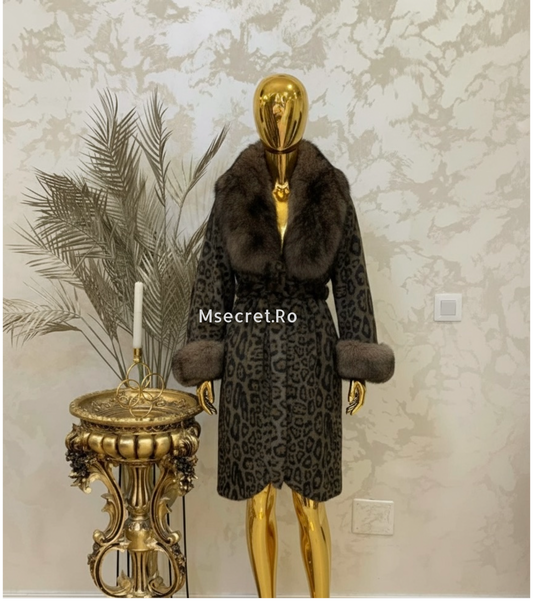 Haina de blana animal print alcantara si vulpe
