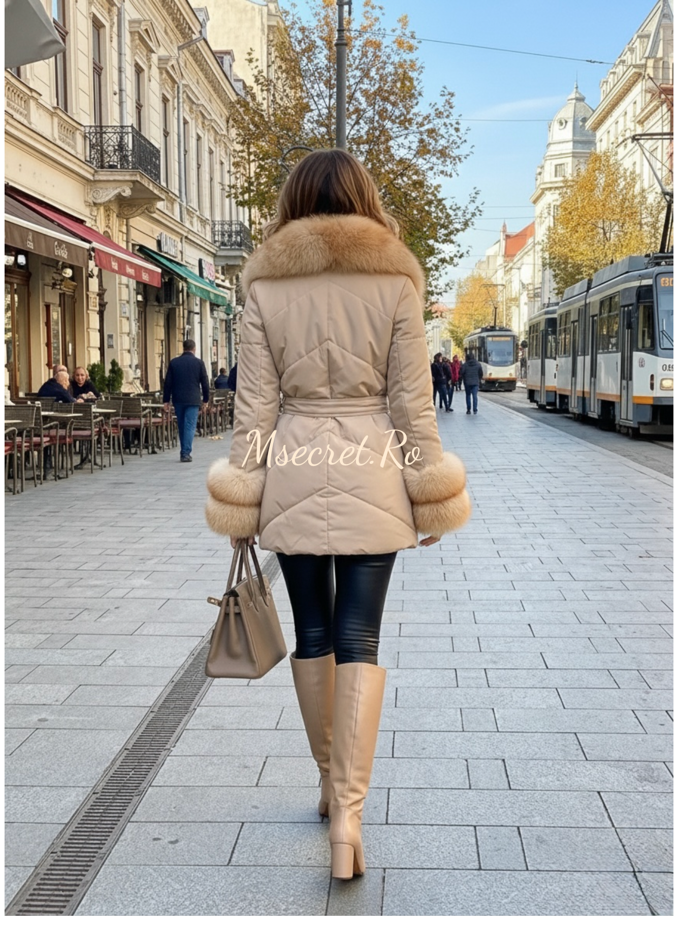 Waterproof jacket with natural fur Disi
