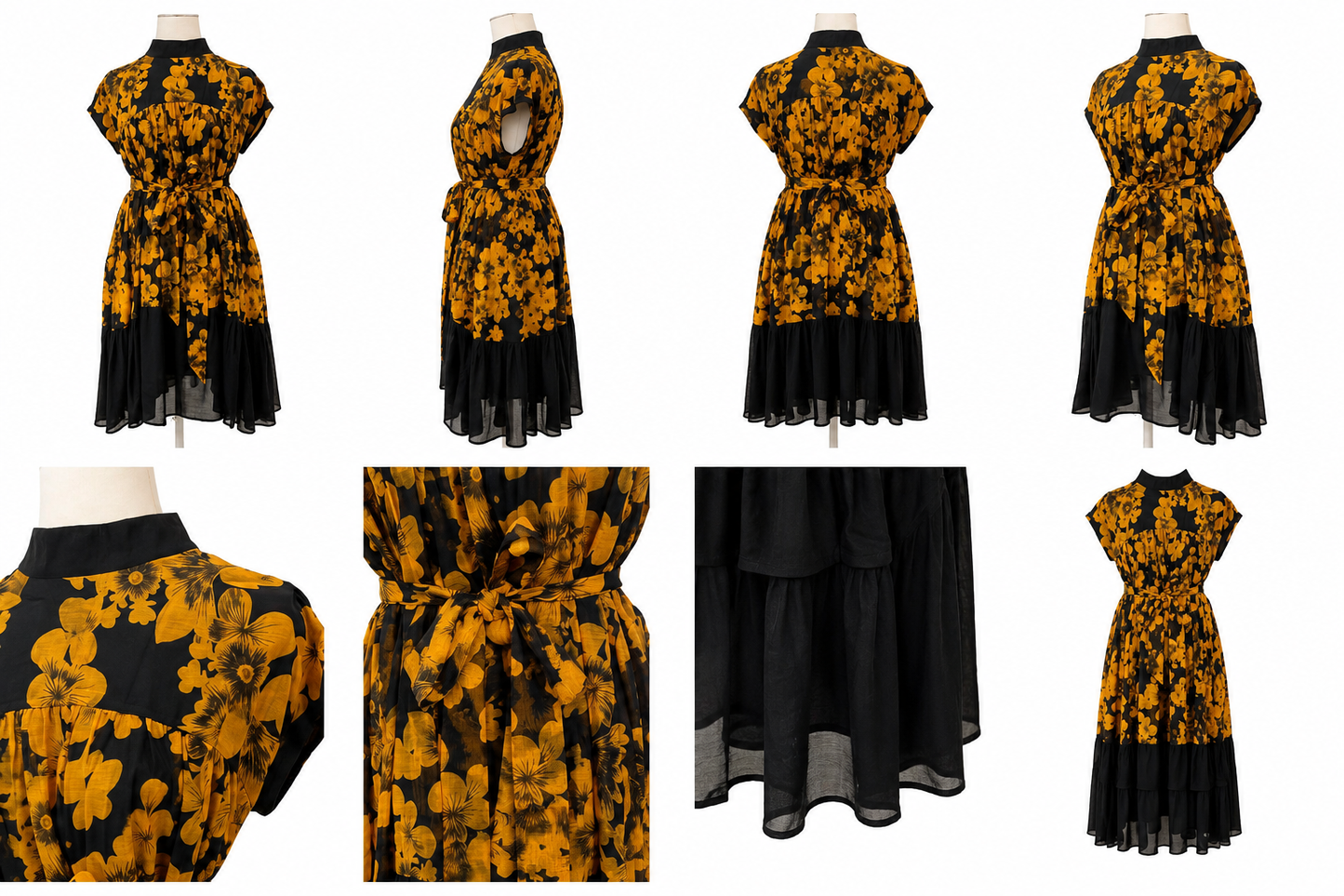 Rochie midi florala din voal