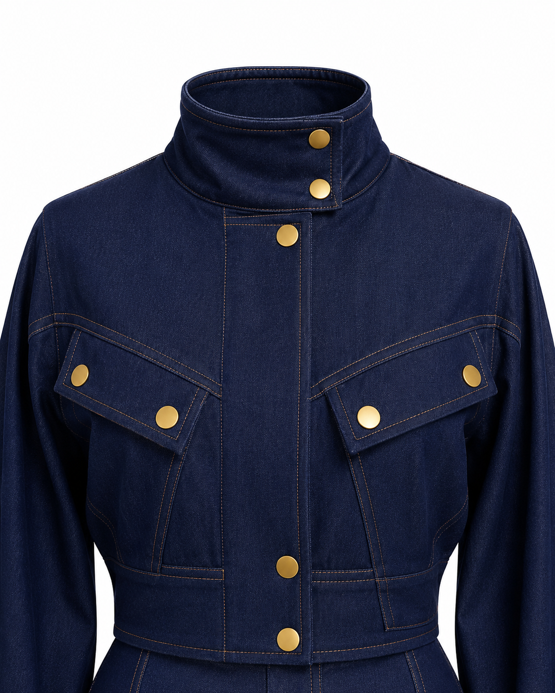 Denim set with jacket and flared jeans