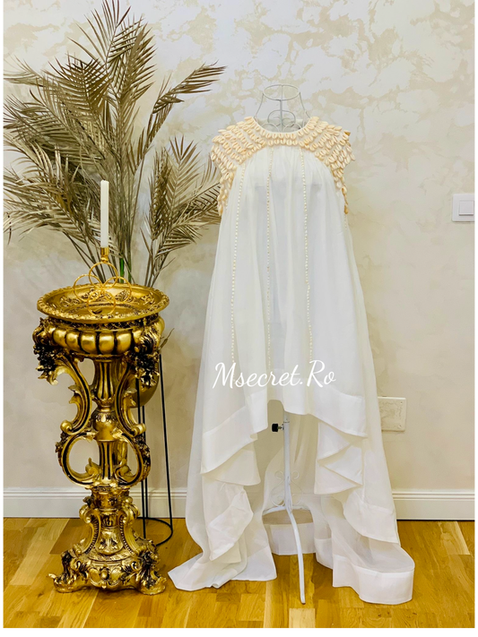 Rochie din in cu scoici