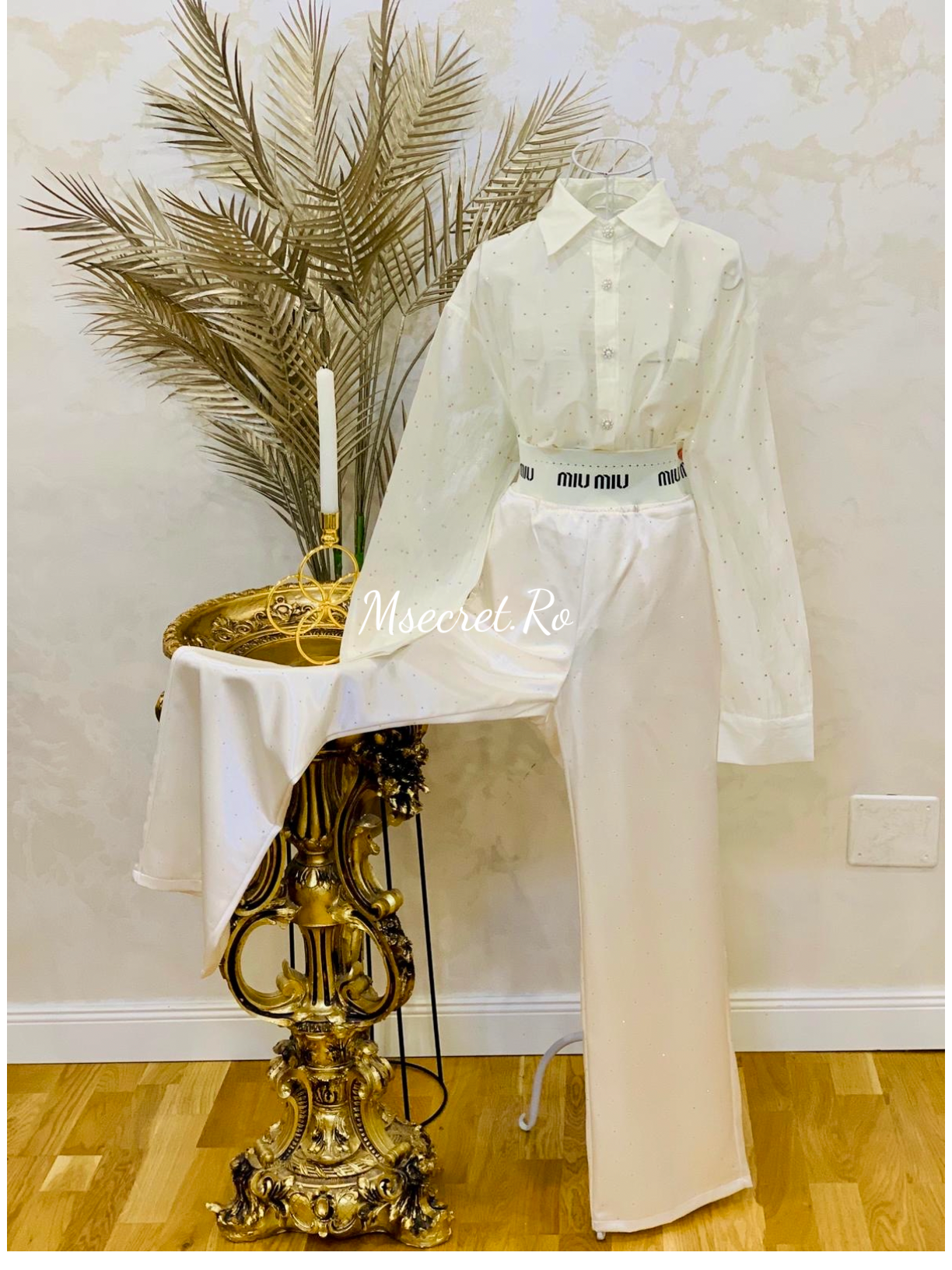 Pantaloni lungi cu talie elastica