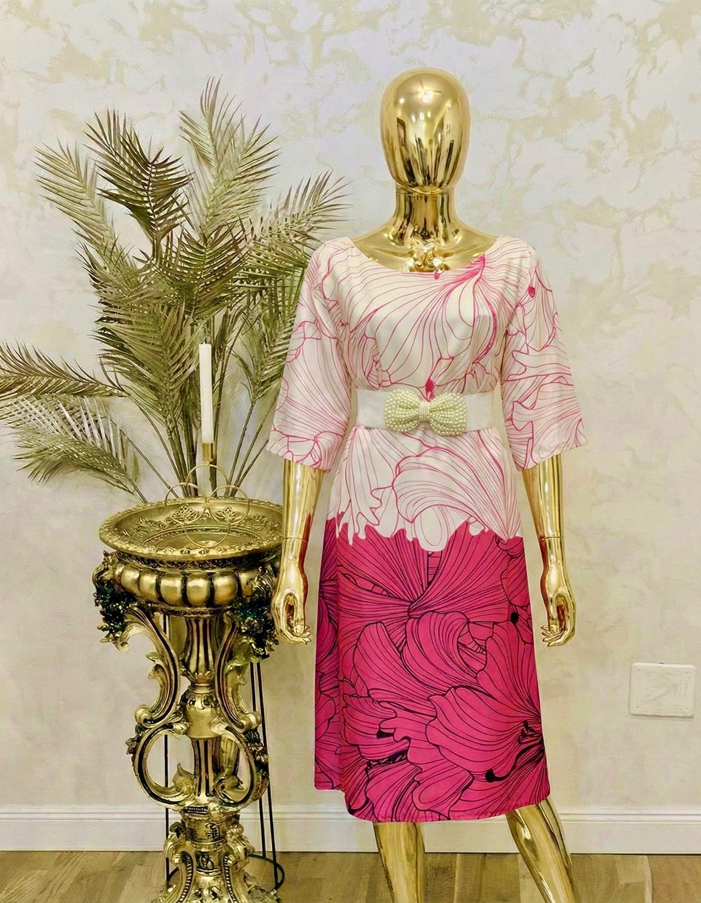 Rochie midi satinata roz