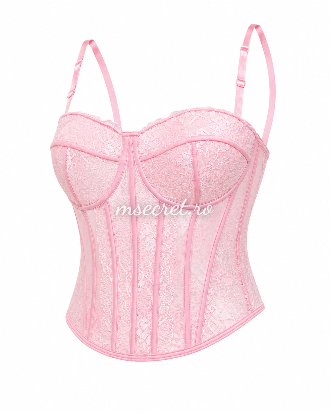 Pink lace corset