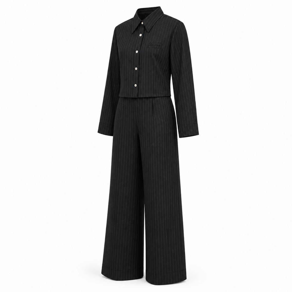 Compleu negru cu camasa si pantaloni lungi MiuM