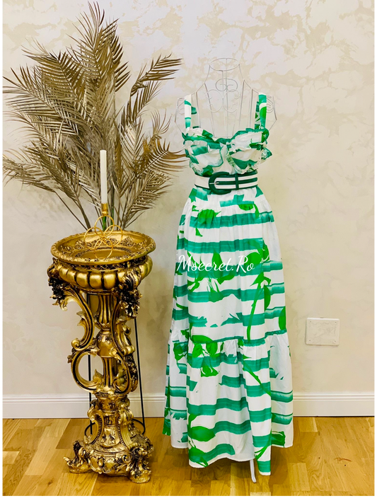 Rochie verde cu bretele