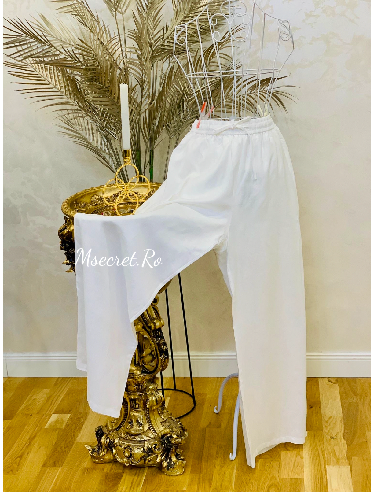 White cotton set consisting of a vest and long pants