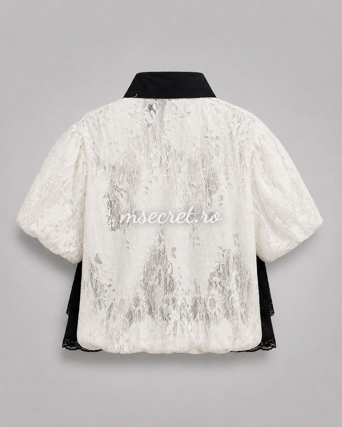 White lace shirt with an attached black top – elegant blouse