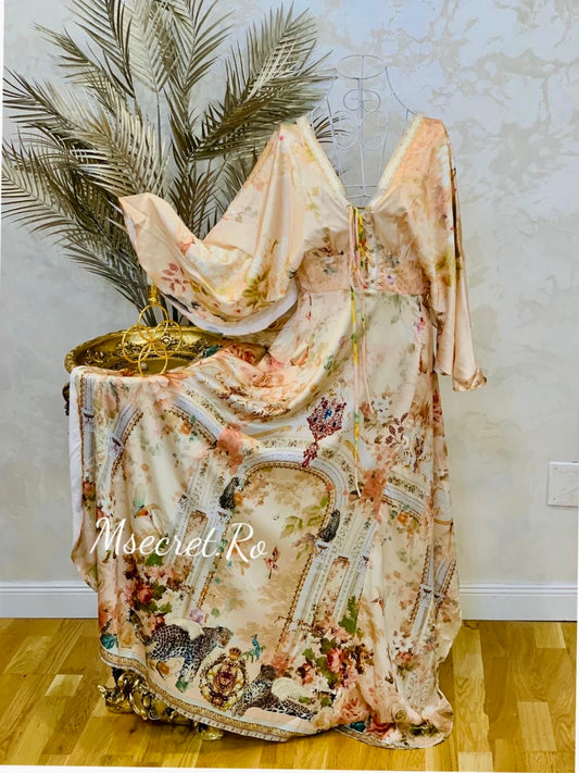 Rochie maxi cu maneca clopot