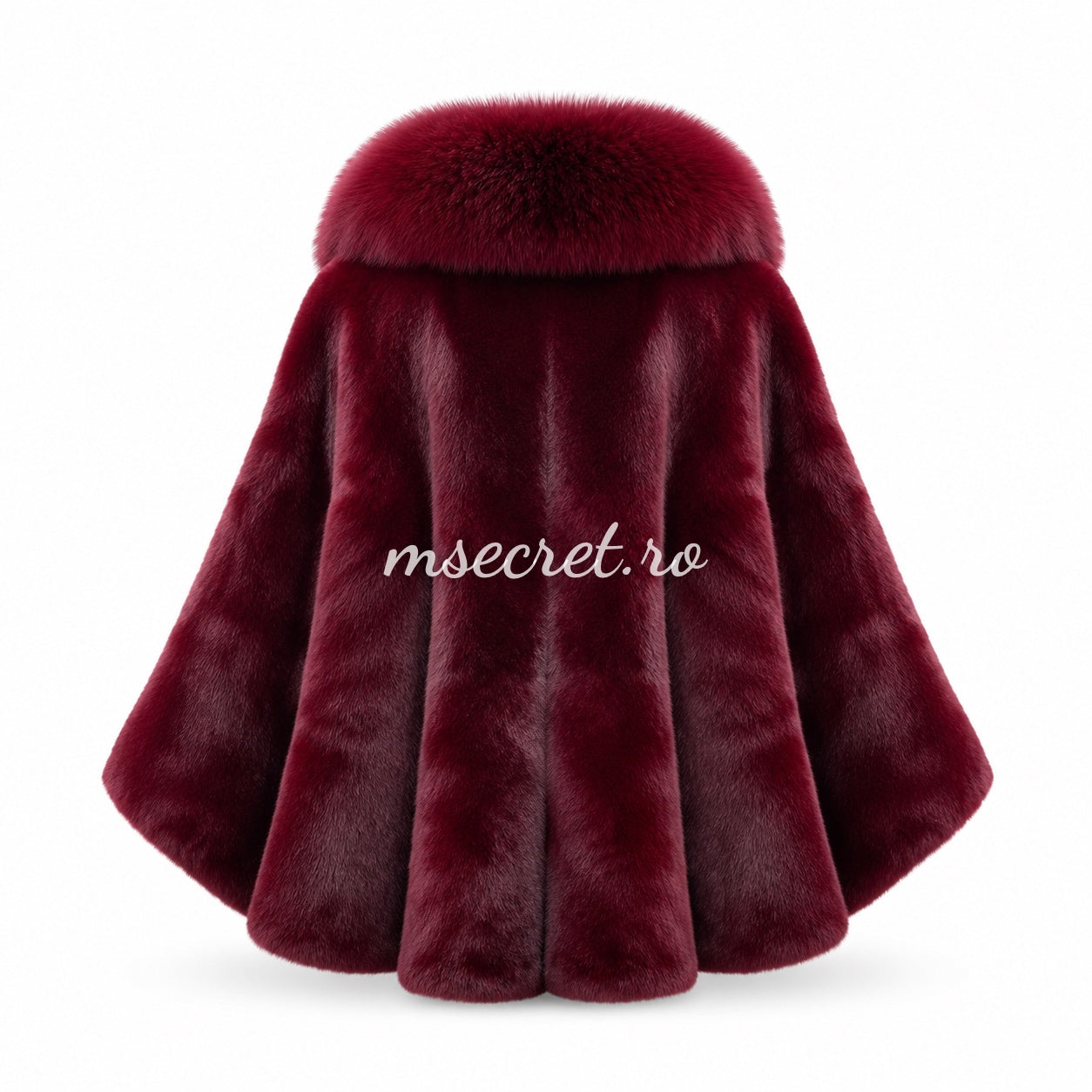 Capa din blana naturala de vulpe si alcantara