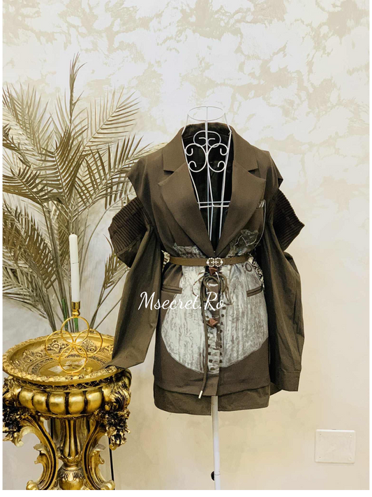 Sacou negru cu design modern
