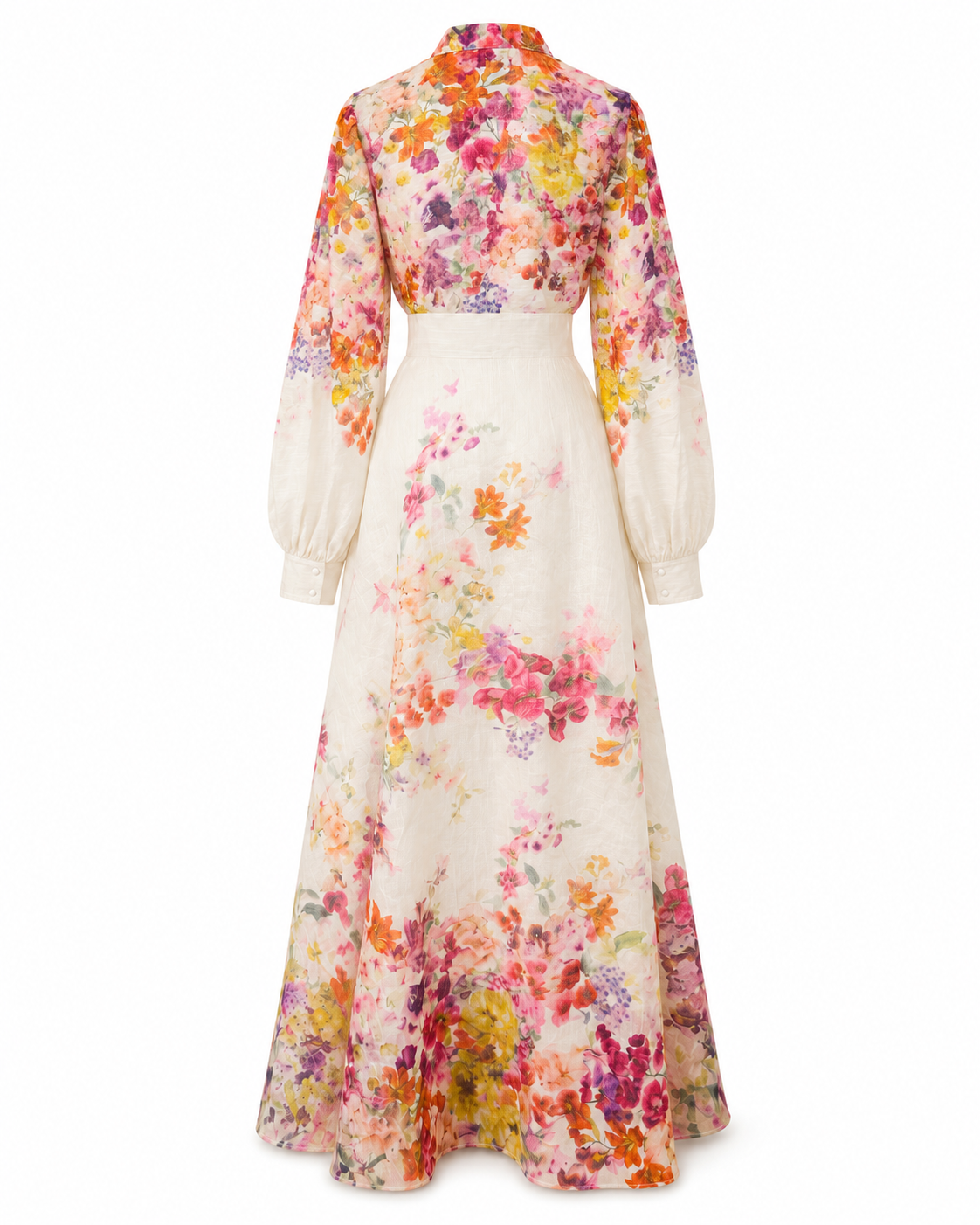 Compleu maxi din in cu imprimeu floral