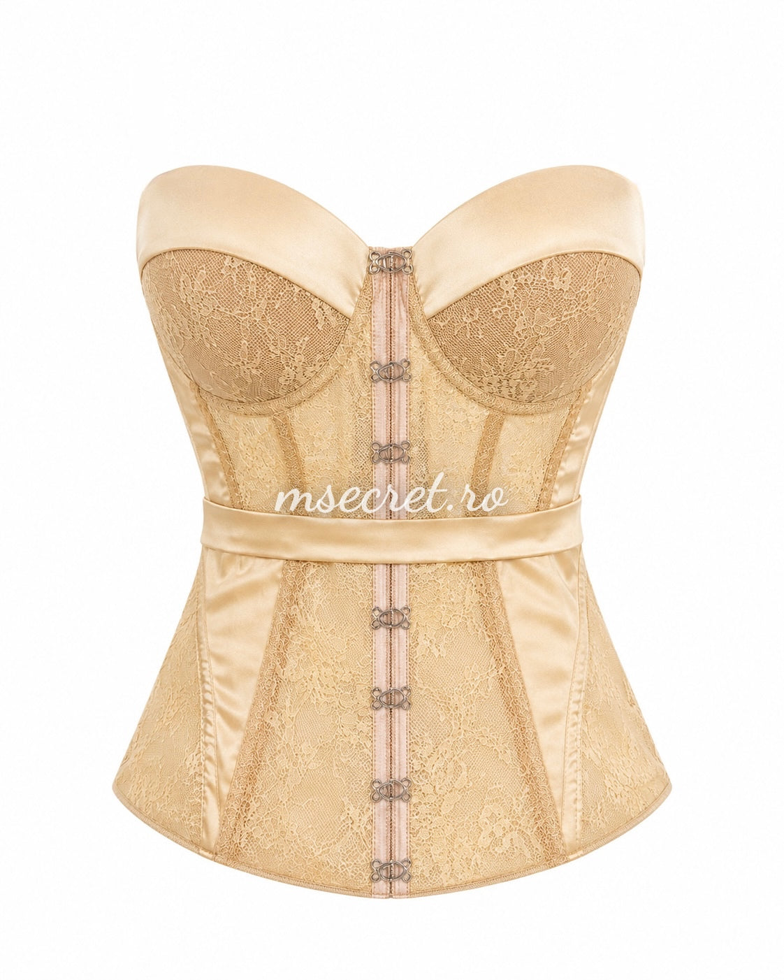 Ivory lace corset with cups