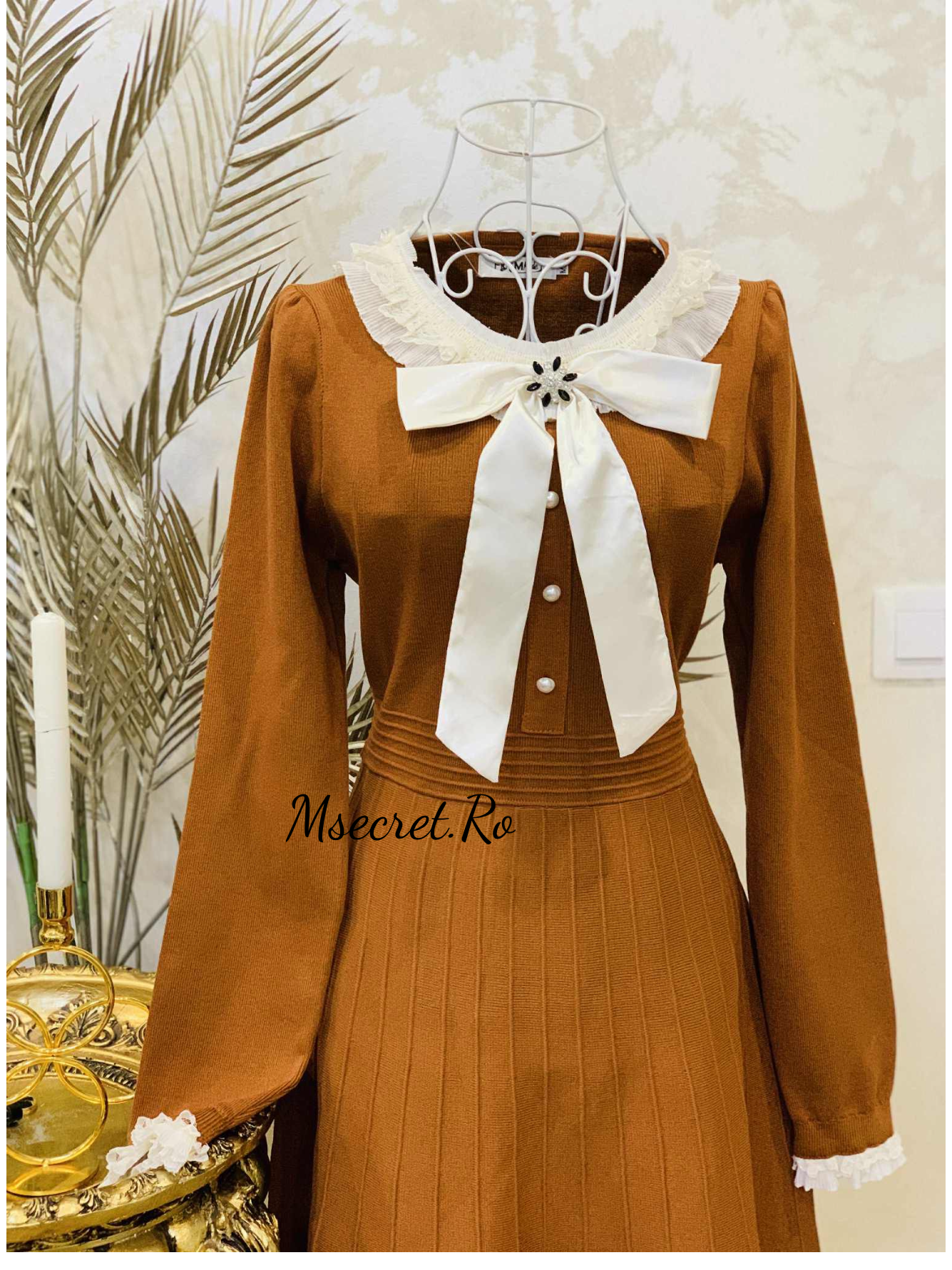 Rochie maro din tricot