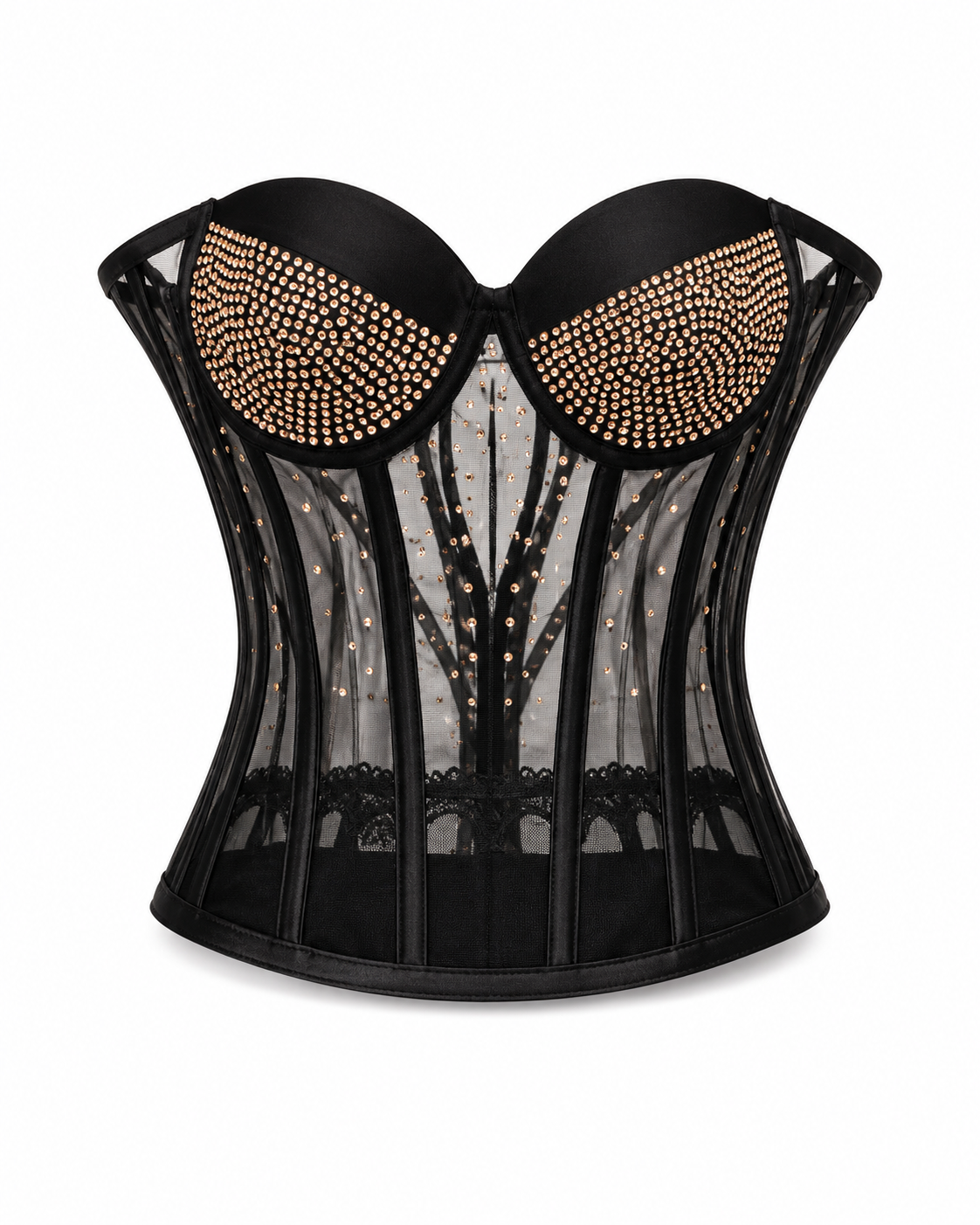 Corset negru cu pietre