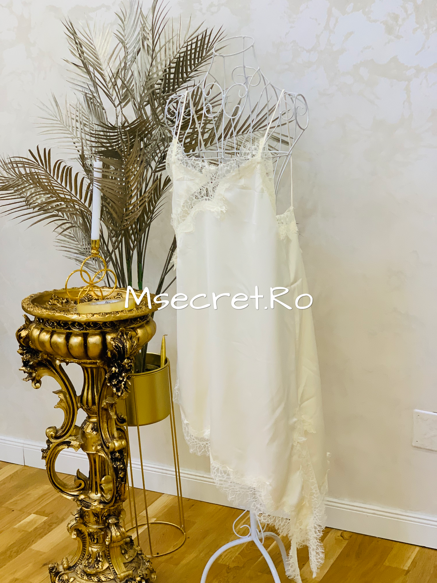 White midi dress with lace