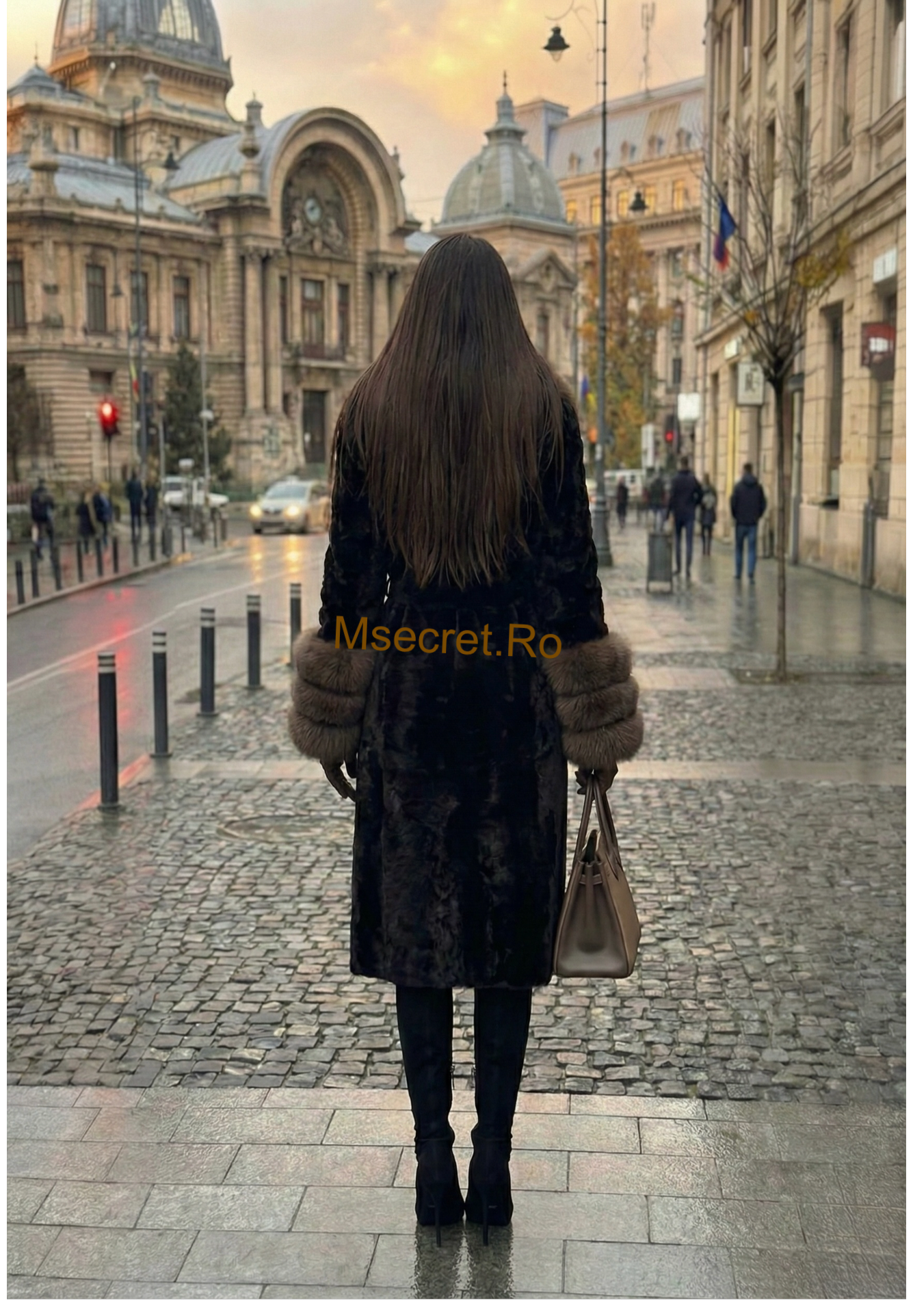 Genuine Fox Fur Coat with Alcantara