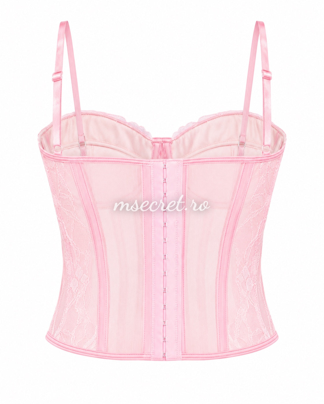 Pink lace corset