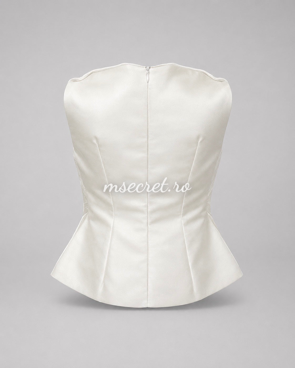 Elegant white top with 3D flower and pleats – sophisticated occasion corset