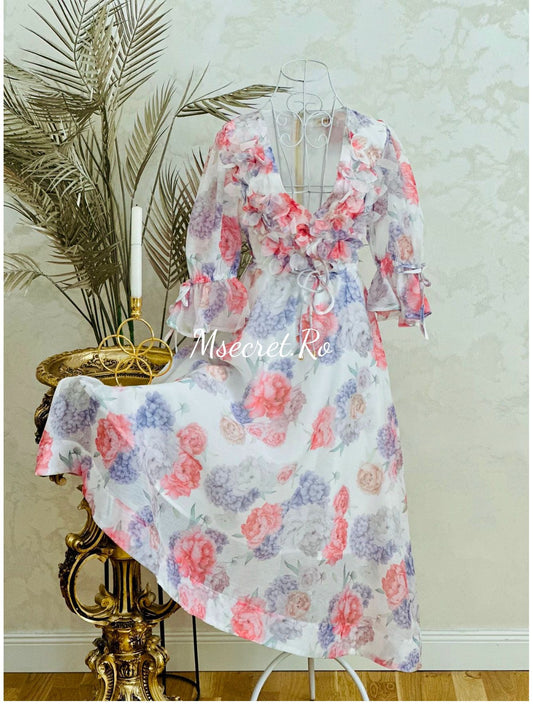 Rochie midi cu flori