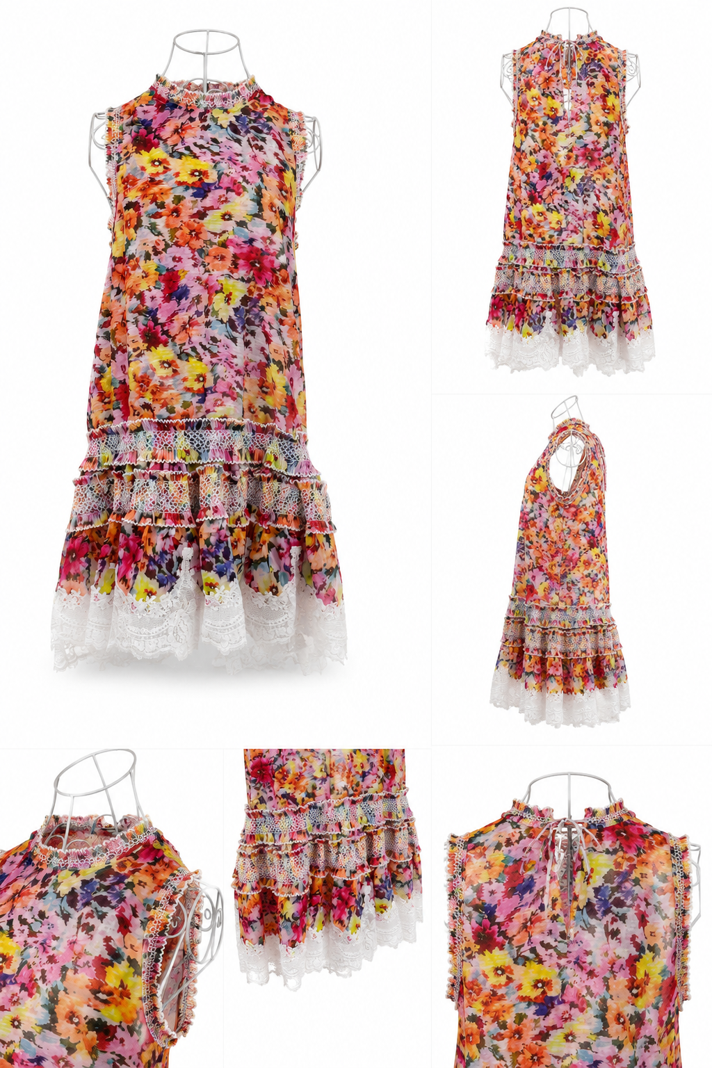 Rochie florala cu volane din dantela