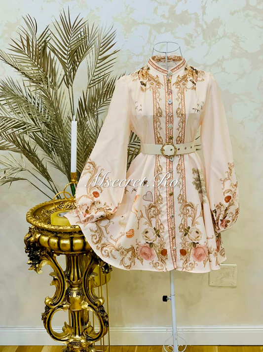 Rochie cu imprimeu floral baroc