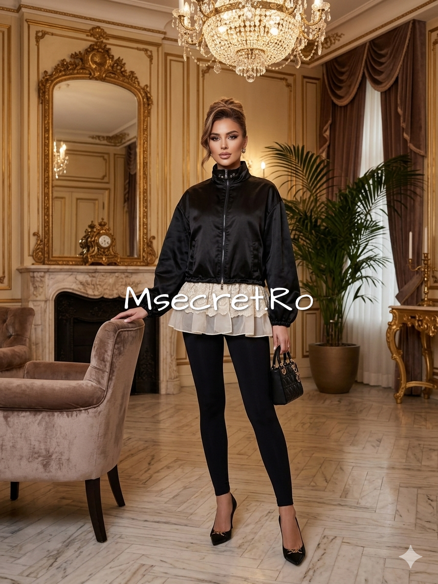 Black jacket with ruffles