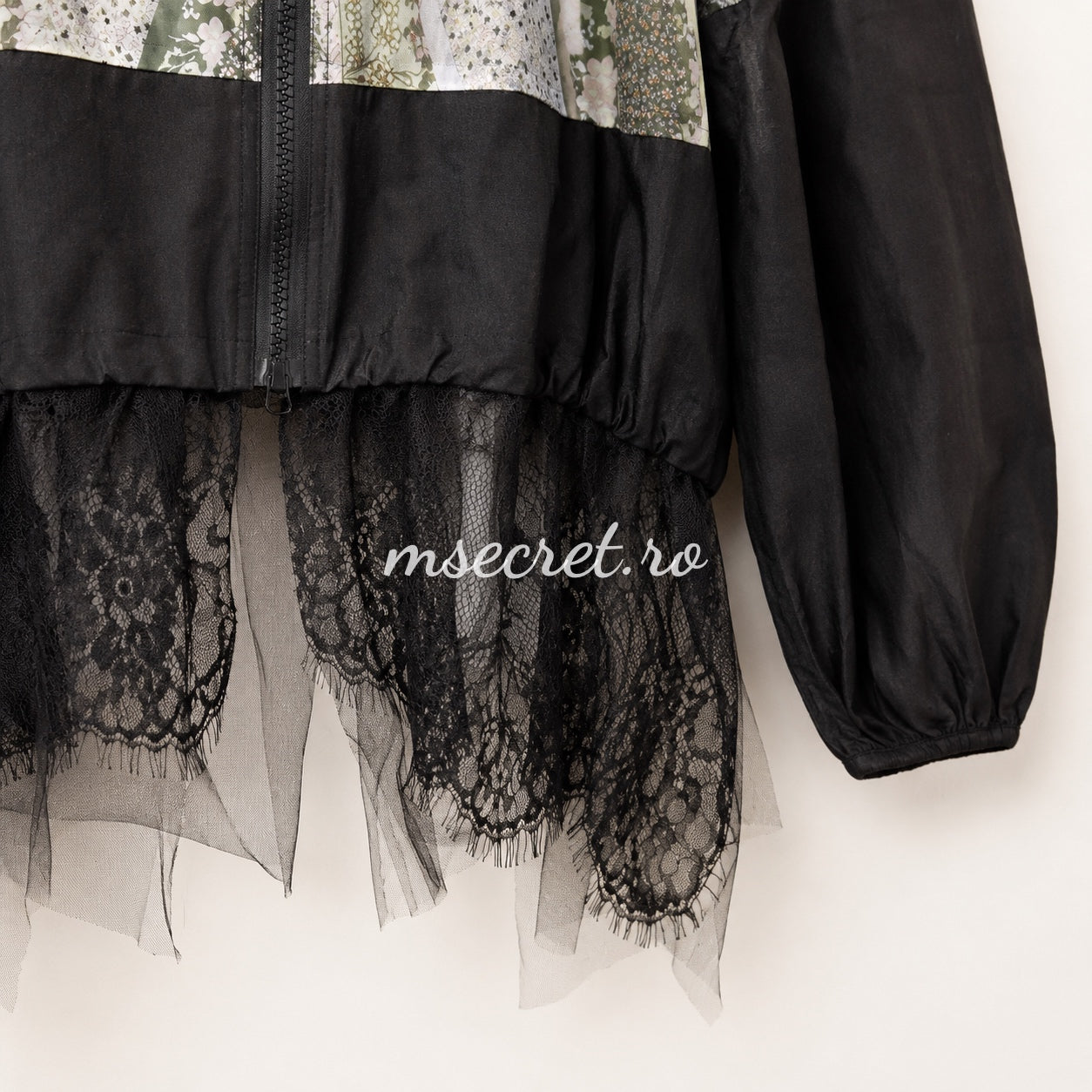 Black lace jacket with hood
