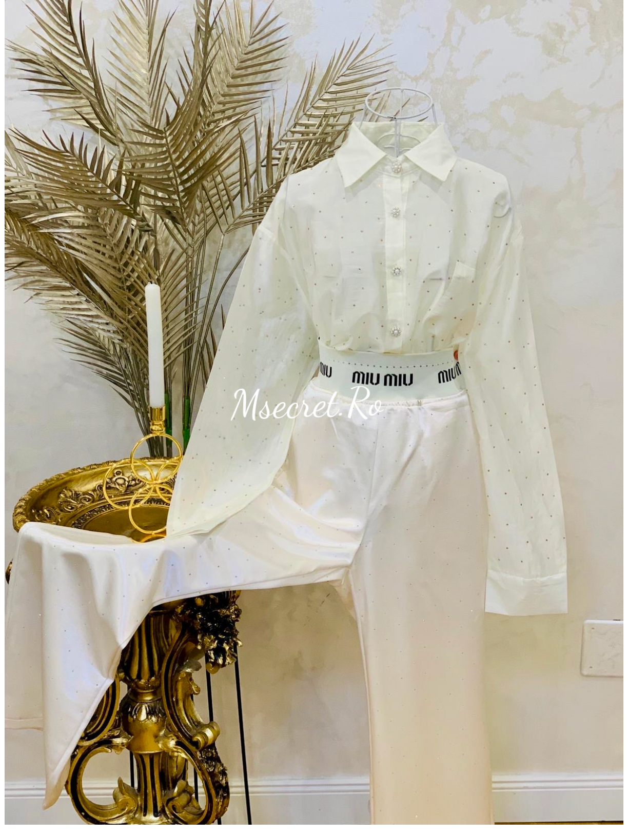 Pantaloni lungi cu talie elastica