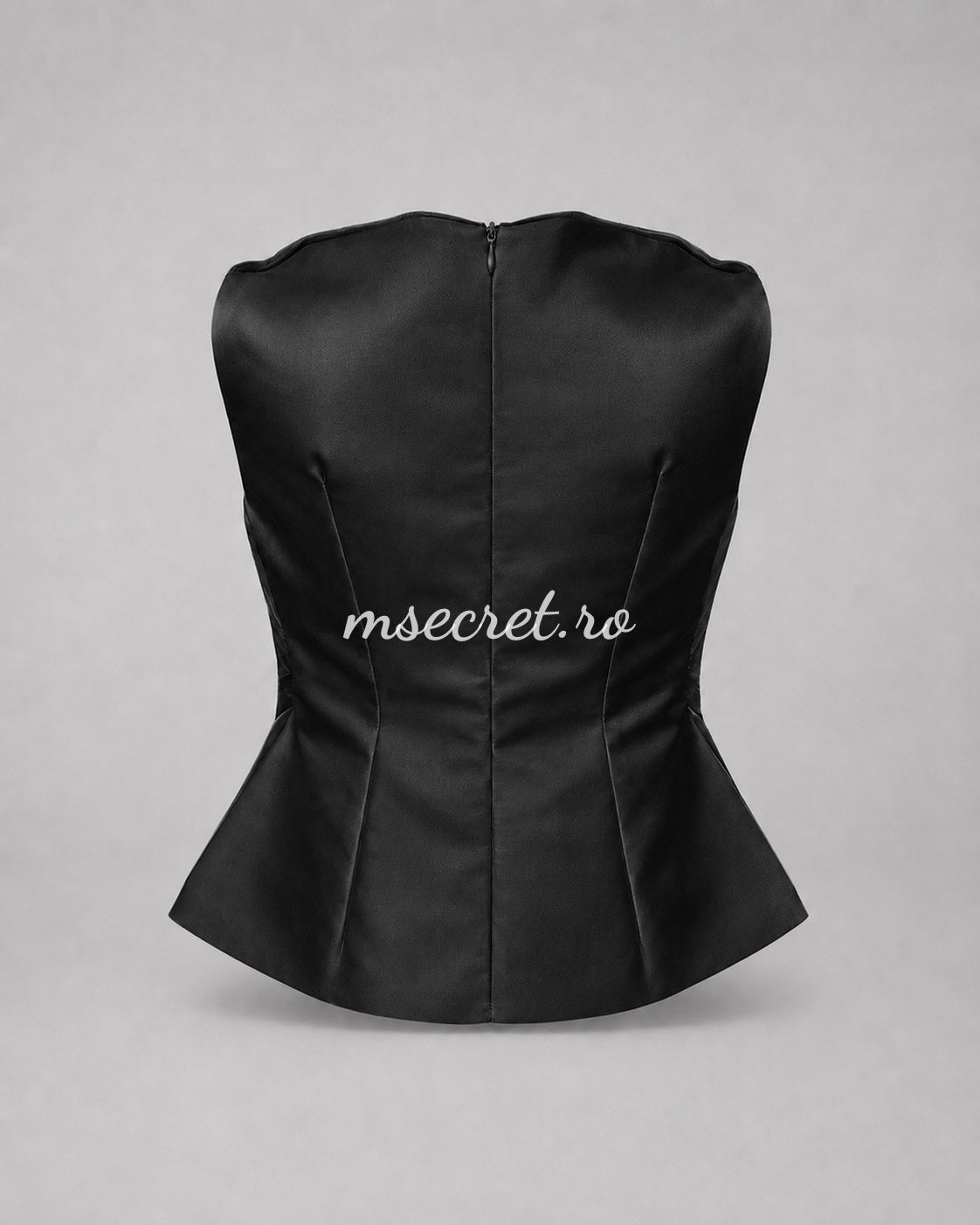 Elegant black top with 3D flower and pleats – sophisticated occasion corset