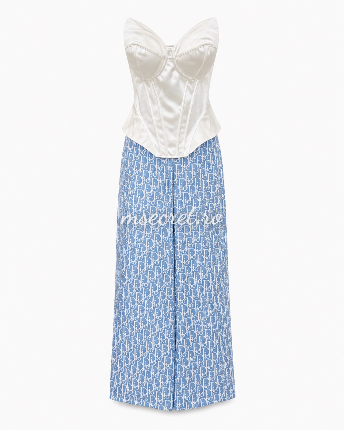 Long monogram print trousers
