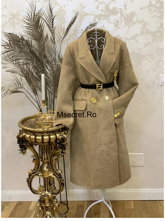 Palton midi din 100% lana Dana