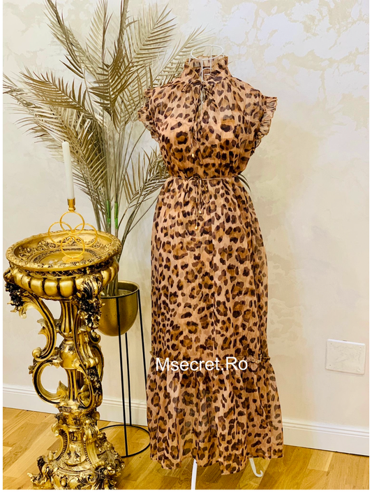 Rochie din matase animal print