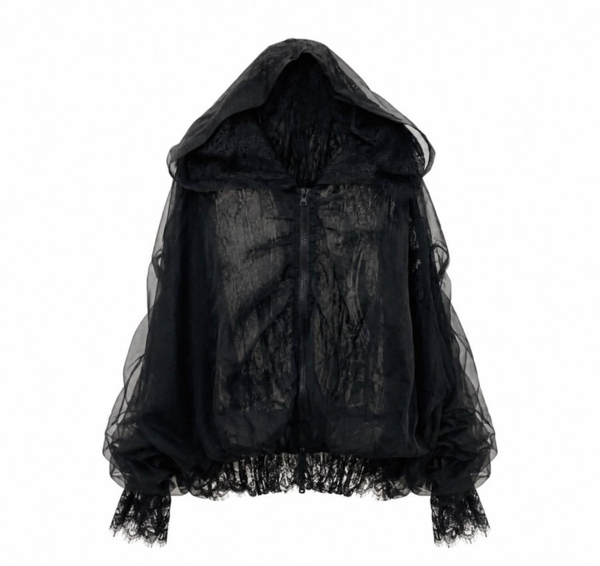 Pink jacket with lace and hood