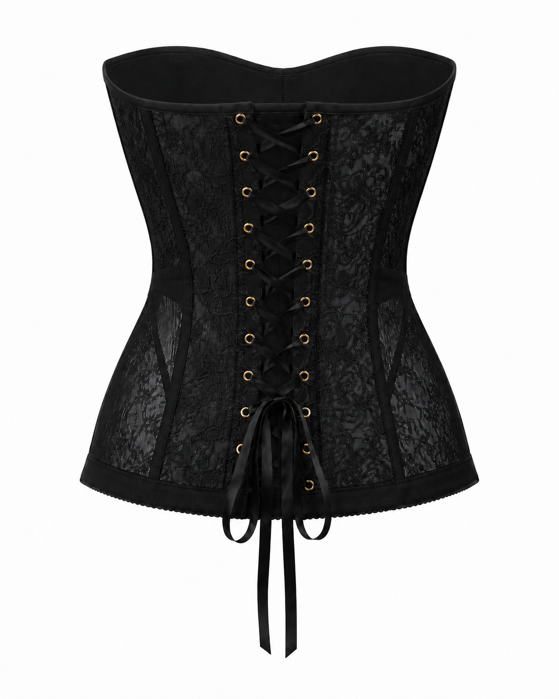 Corset negru din dantela cu cupe