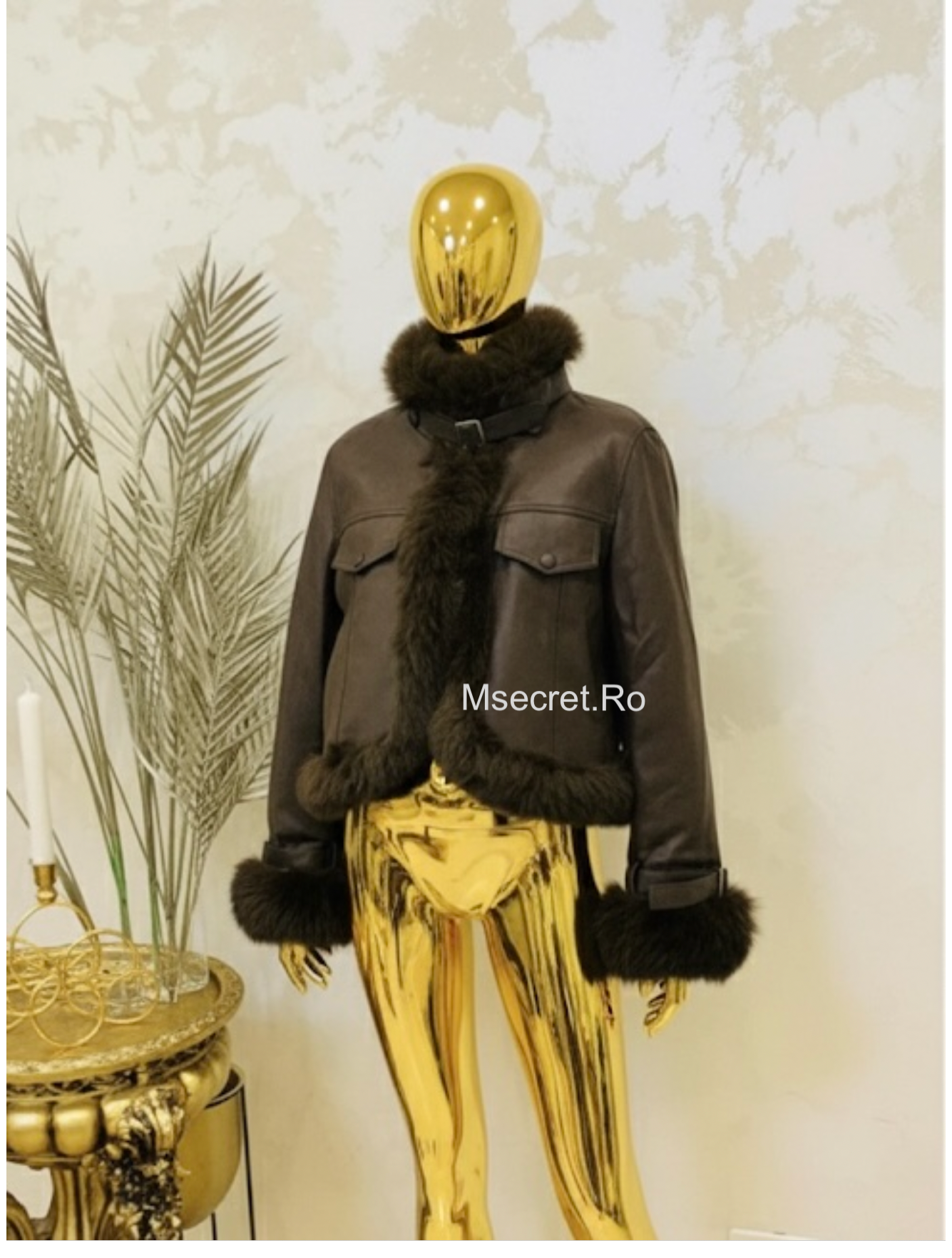 Geaca cu blana de vulpe