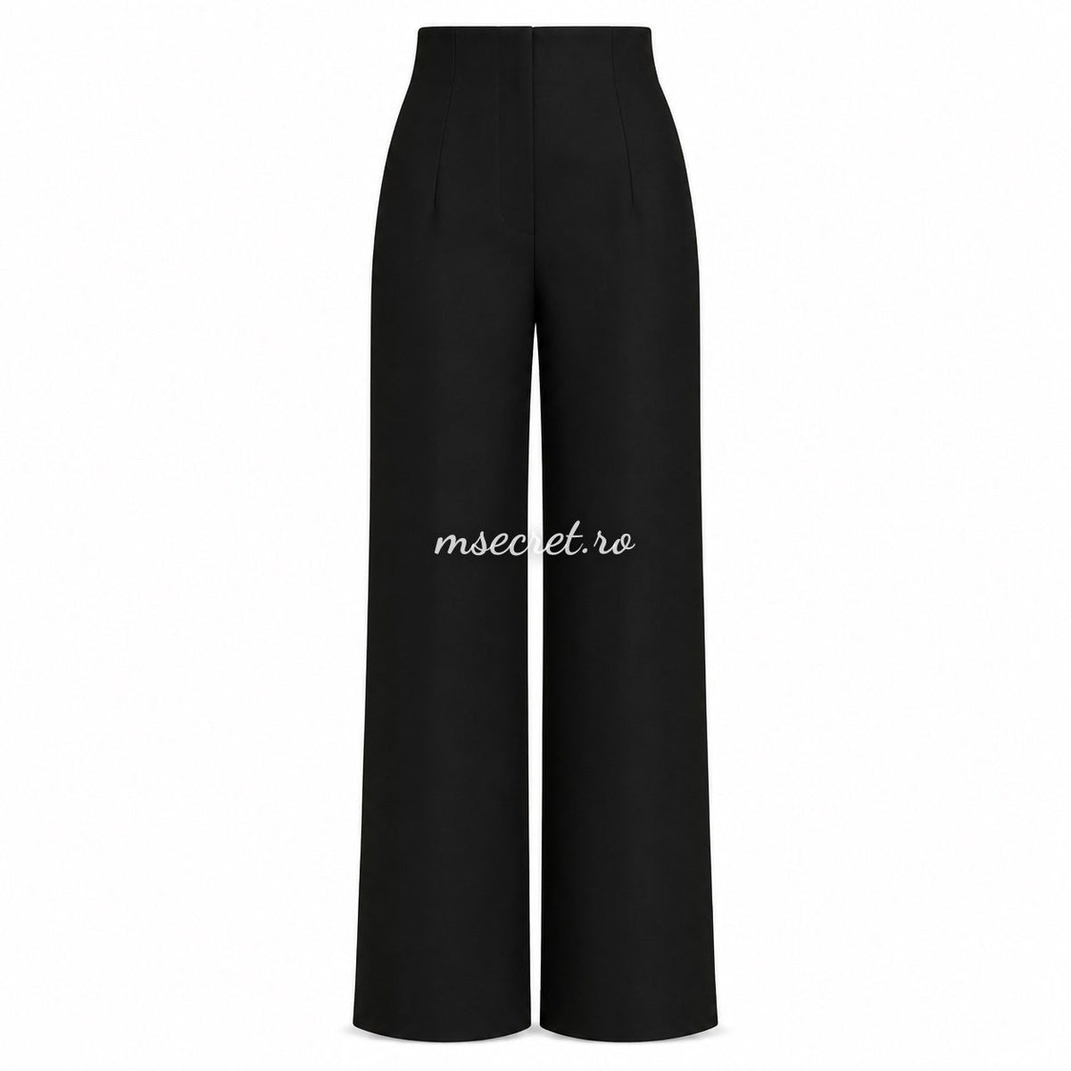 Costum negru cu vesta lunga si pantaloni largi