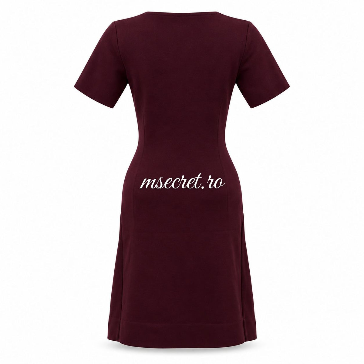 Rochie bordo din tricot cu nasturi aurii - detaliu